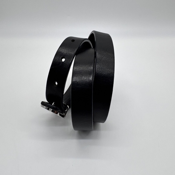 Moncler Authentic Black Leather Logo Buckle Belt Size 40 Pre-Owned - Picture 3 of 8